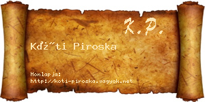Kóti Piroska névjegykártya