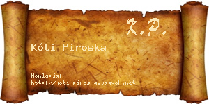 Kóti Piroska névjegykártya